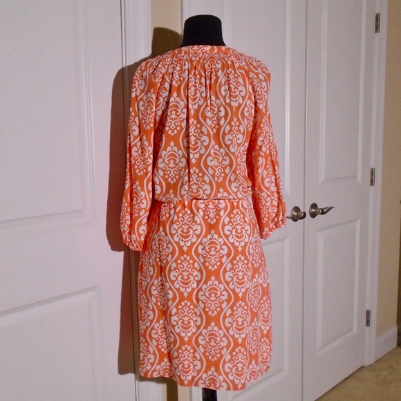 CROWN & IVY Drawstring Waist 3/4 Sleeve Tunic Dress/Cover-Up - Picture 6 of 8